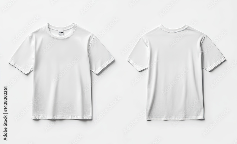 Fototapeta premium Blank White T-Shirt Mockup