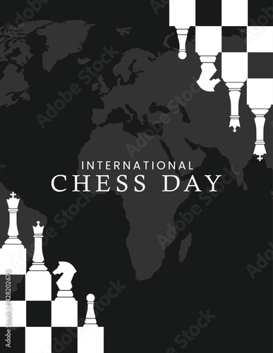 international chess day. July 20th Chessboard background design
