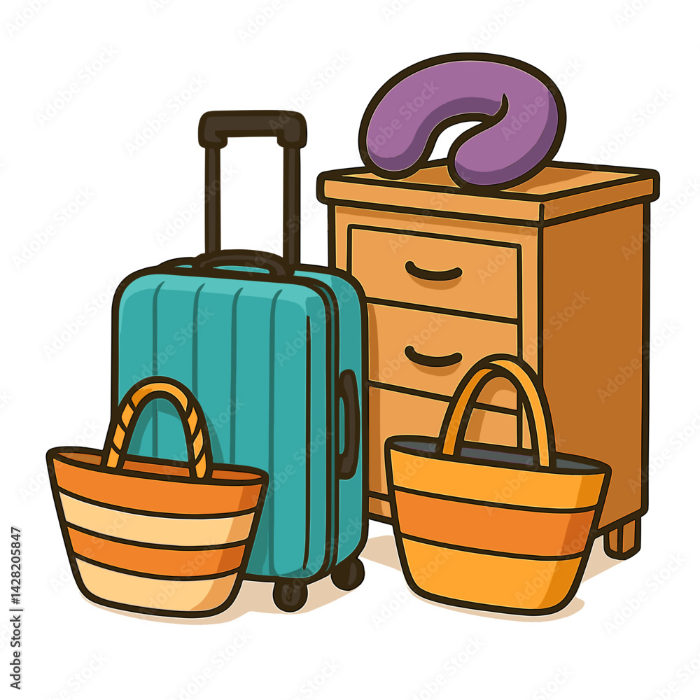 Obraz premium Travel Essentials and Luggage for a Journey 