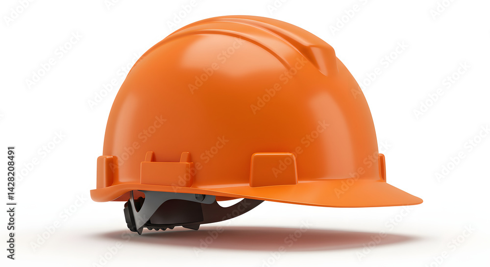 orange construction helmet isolated on white background for industrial worker safety. generative ai orange construction helmet isolated on white background for industrial worker safety. generative ai