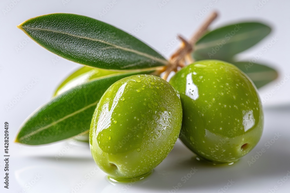 Obraz premium Green Olive on Branch