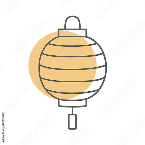 Paper lantern illustration with a warm glow  