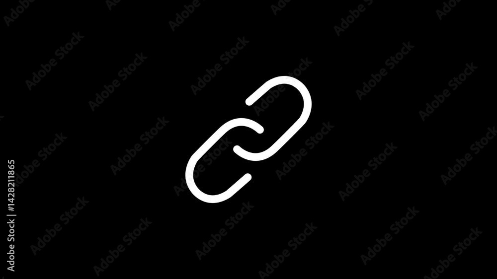 Chain icon isolated , link Share icon connect , Link and hyperlink chain icon animation . Chain icon isolated , link Share icon connect , Link and hyperlink chain icon animation .