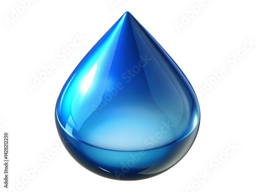Droplet of Life: A Glossy Blue Water Icon