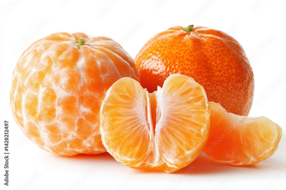 Tangerine Still Life, Three Tangerines with a Peeled Citrus Tangerine Still Life, Three Tangerines with a Peeled Citrus