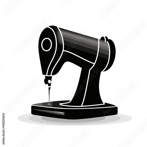 Vintage sewing machine illustration on a clean background  