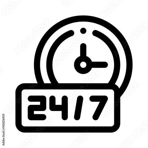 Clock (24 line icon