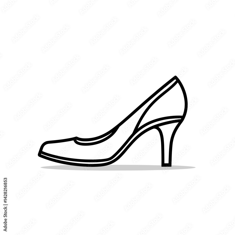 Obraz premium Simple minimalist high heel shoe icon illustration 