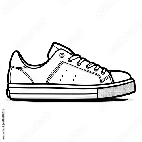 Minimalist Line Art of Classic Sneakers  