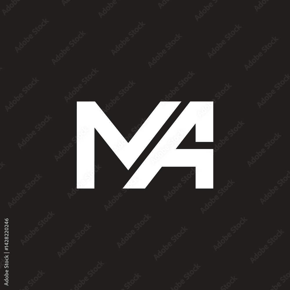 Abstract letter MA initial vector monogram template. Abstract letter MA initial vector monogram template.