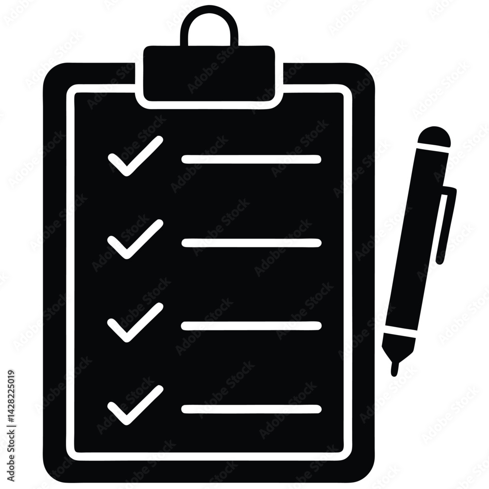 clipboard and pen icons