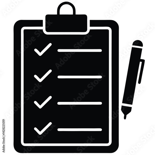 Obraz na płótnie clipboard and pen icons w salonie