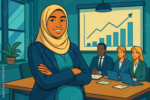 Confident Pregnant Executive Leading Business Meeting  