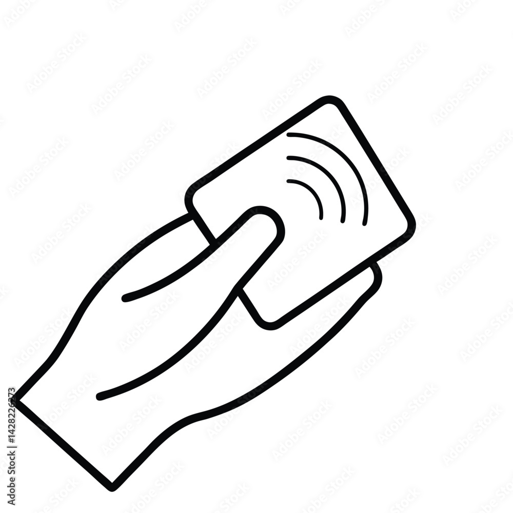 hand with smart card