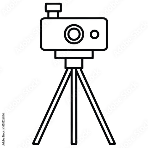digital camera on tripod