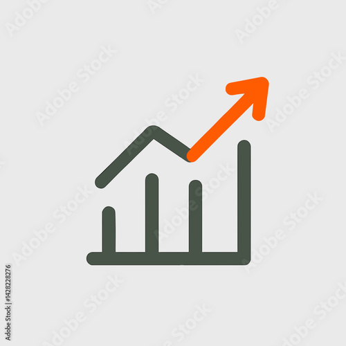 Growth Chart Icon Illustrating Economic Progress  