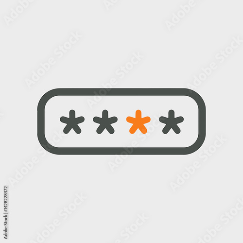 Password protection icon with hidden characters  