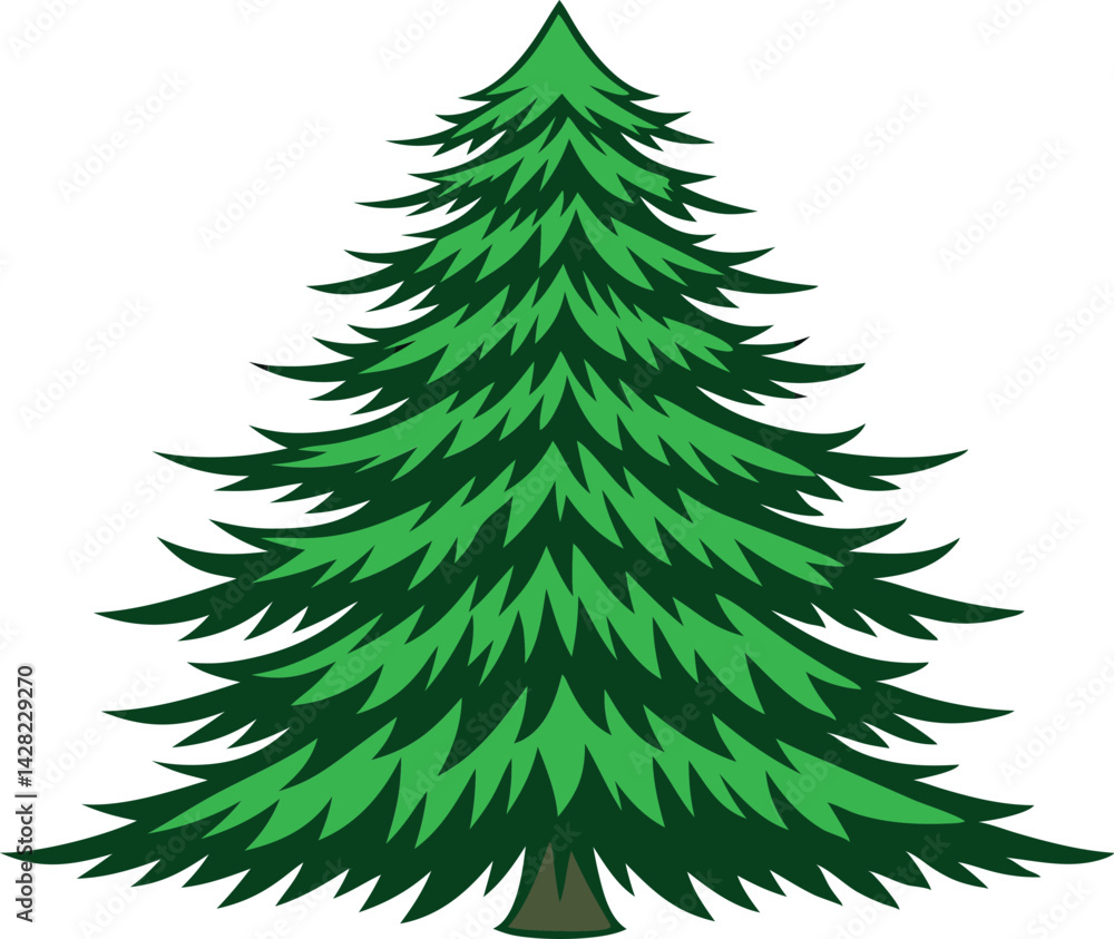 Christmas tree vector art illustration. A symbol of resilience and the enduring spirit of the natural world. Christmas tree vector art illustration. A symbol of resilience and the enduring spirit of the natural world.