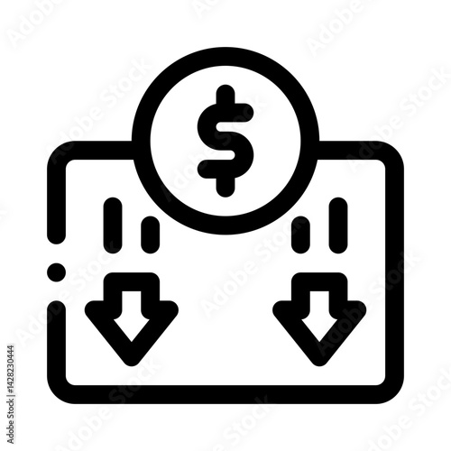 Deflation Symbol line icon