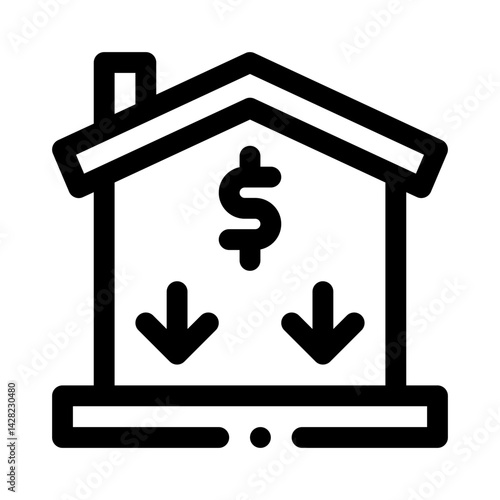House Price Decline line icon