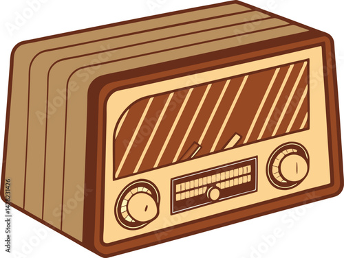 Vintage Retro Radio Illustration Classic & Nostalgic Design