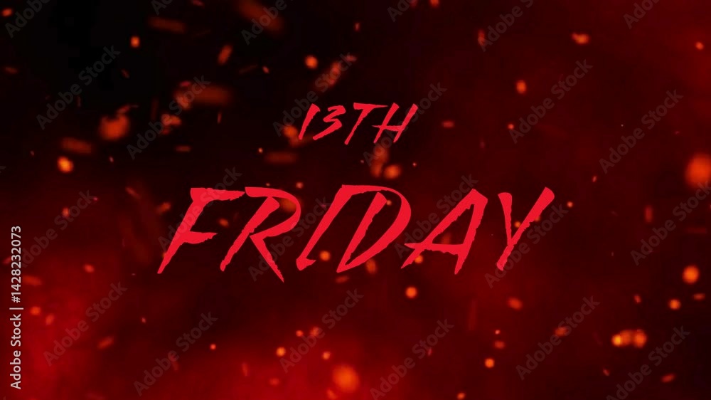 Friday the 13th animation video on on black background Friday the 13th animation video on on black background