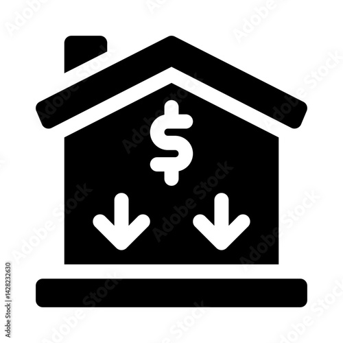 House Price Decline glyph icon