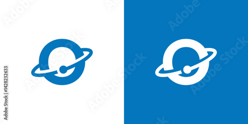 Letter O Planet Logo Design 