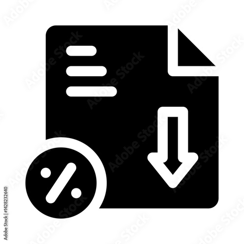 Loan Interest Cut glyph icon