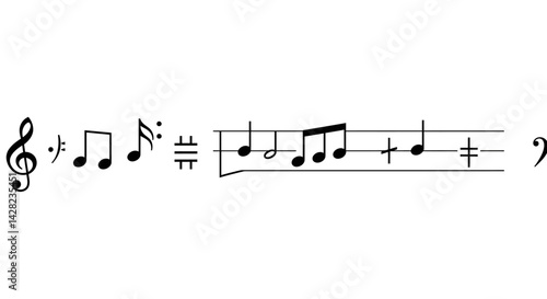 Musical Notation: Rhythm and Harmony Elements