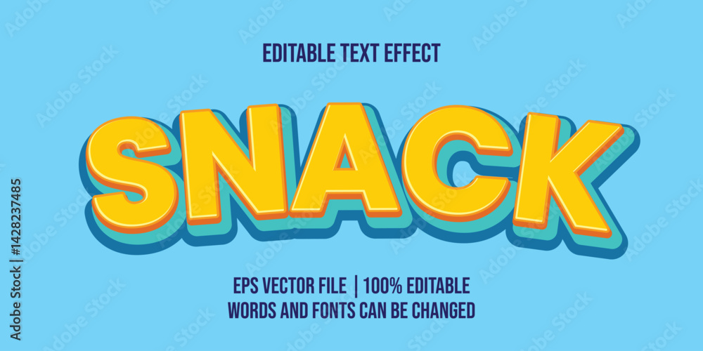 Fototapeta premium Snack editable text style effect 
