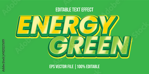 Go green nature energy, Editable text effect