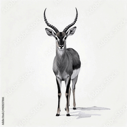 Savanna strokes antelope isolated watercolor vector illustration svg