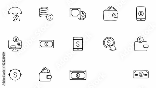 bank set of web icons in line style  finance and m.eps