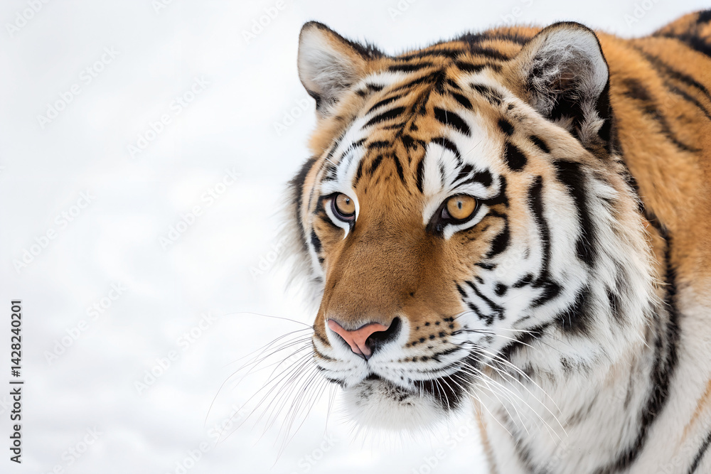 Fototapeta premium Majestic Tiger in Snowy Landscape