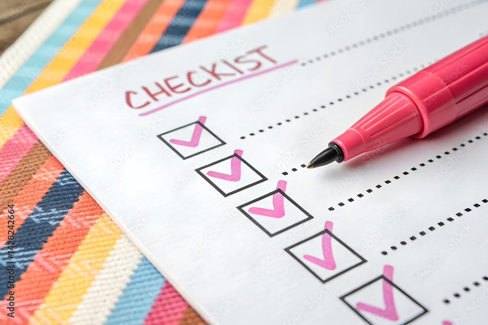 Checklist for Tasks and Goals Checklist for Tasks and Goals