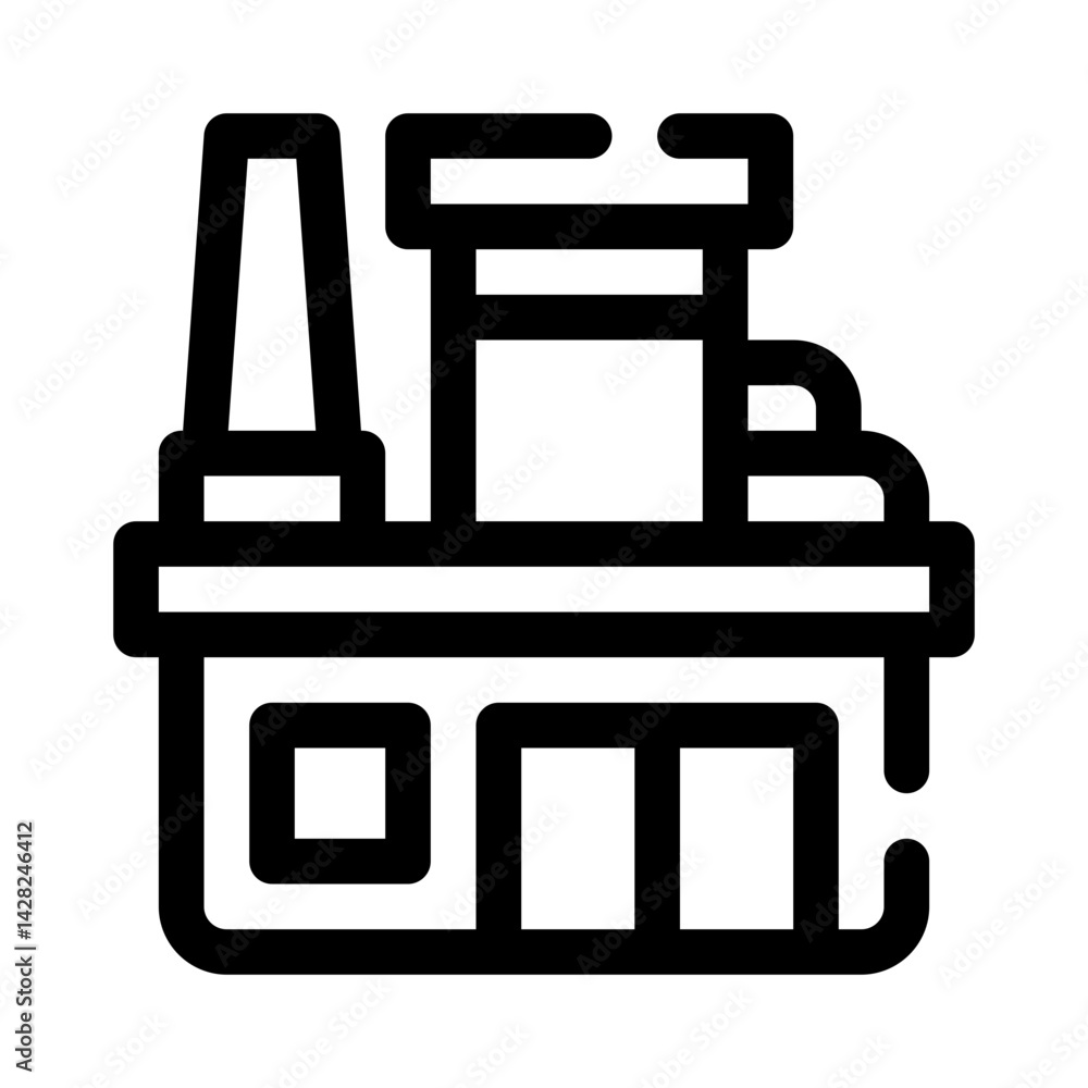 Factory Building line icon Factory Building line icon