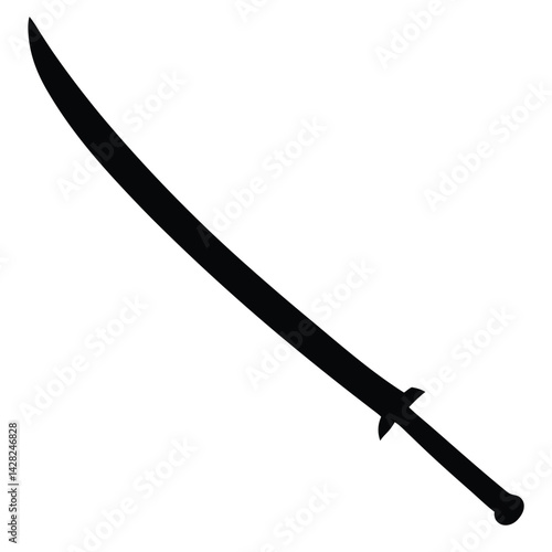 Silhouette Of A Dao Sword Chinese Saber Traditional Weapon Blade Sharp Martial Arts