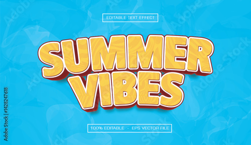 Summer vibes text effect with holiday style