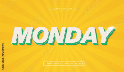 Monday text effect with yellow background