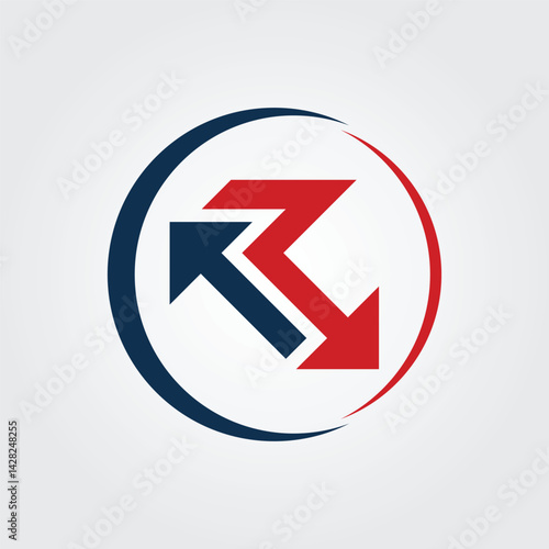 Lettering R Arrow icon vector design illustration