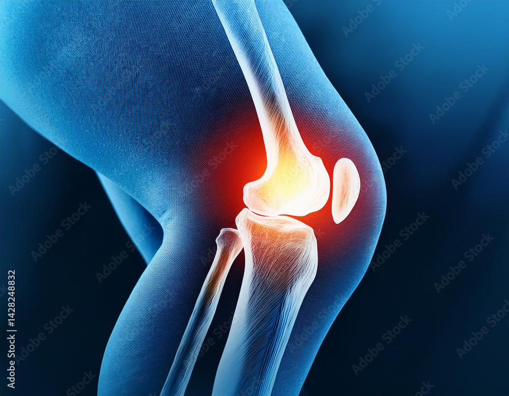A joint affected by osteoporosis