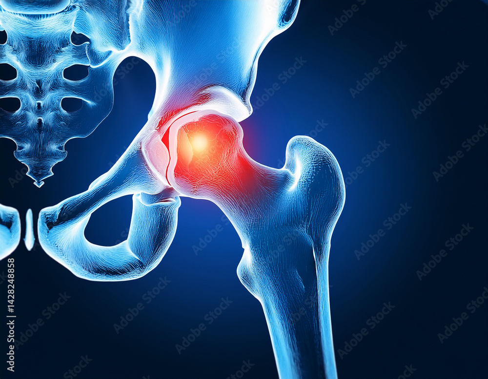 A joint affected by osteoporosis