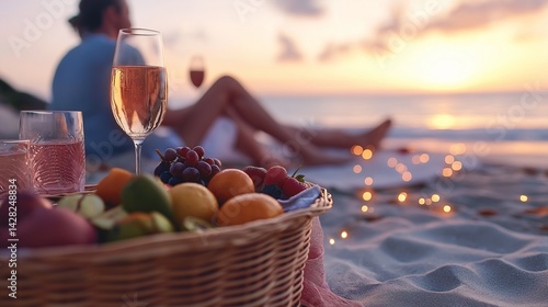 romantic picnic on the beach