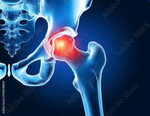 Obraz na płótnie A joint affected by osteoporosis w salonie