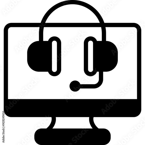 monitor with headset support icon