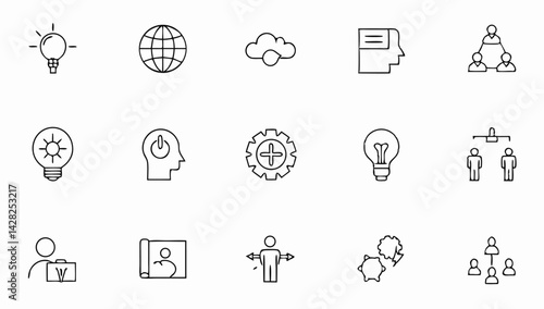 creativity innovation set of web icons in line sty.eps
