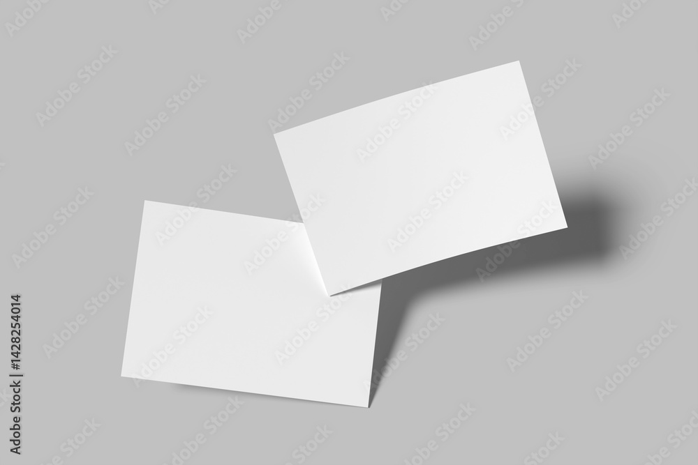 Realistic blank postcard illustration for mockup. 3D Render. Realistic blank postcard illustration for mockup. 3D Render.