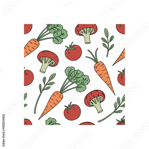 Vegetable Farm Fresh Repeat pattern