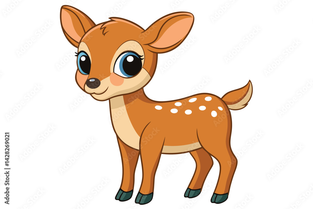 Illustration of Cute Deer Isolated Illustration of Cute Deer Isolated